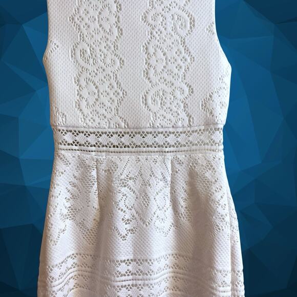 DOLCE VITA DRESS Women's Size XS White Lace Mini Lined Side Zip Wedding Shower - Picture 11 of 14